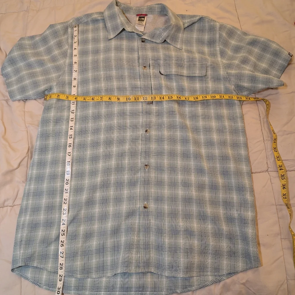 Northface Men's Plaid Short Sleeve Hiking Shirt XL Storage Pocket‎ Breathable